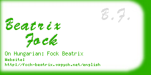 beatrix fock business card